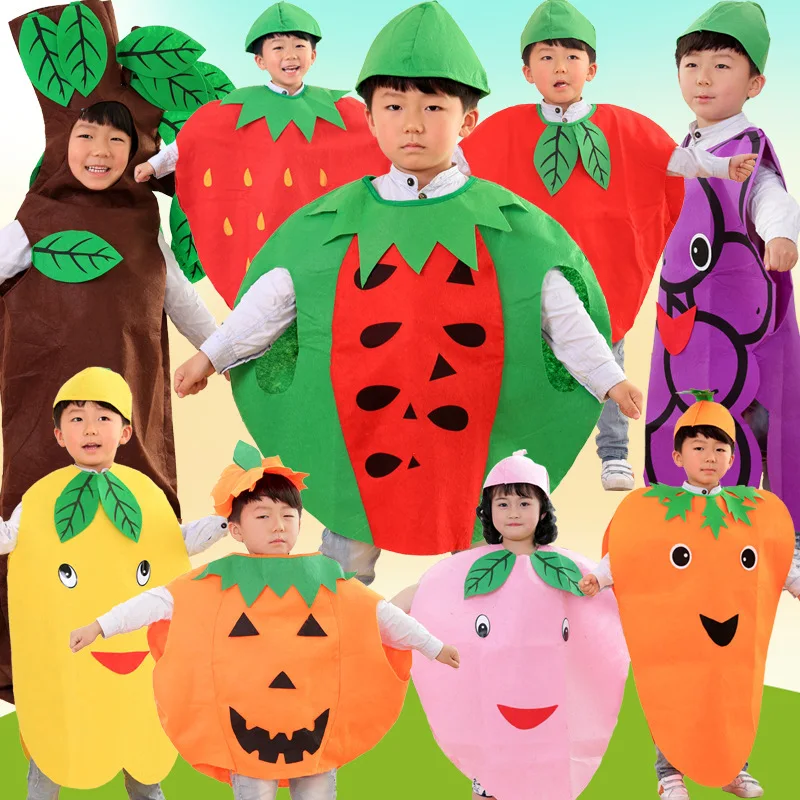 Women'S Fashion Jackets - Christmas Children's Fruit And Vegetable Modeling
