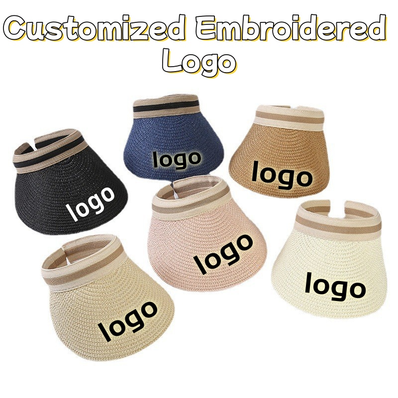 Straw Hat Summer - Customized Embroidered Logo Outdoor Sunscreen Ceiling