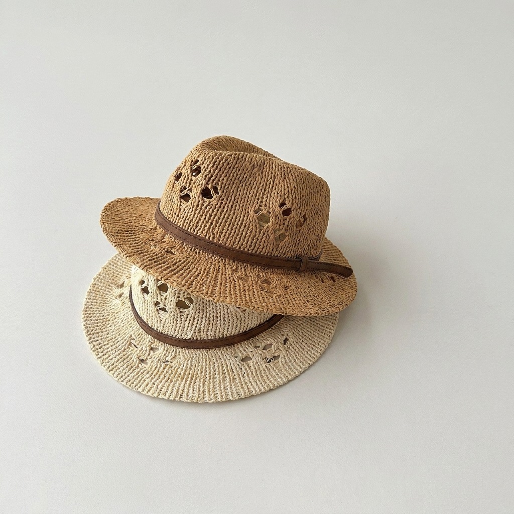 Straw Hat Summer - MILANCEL Summer Kids Straw Hat 48-51CM