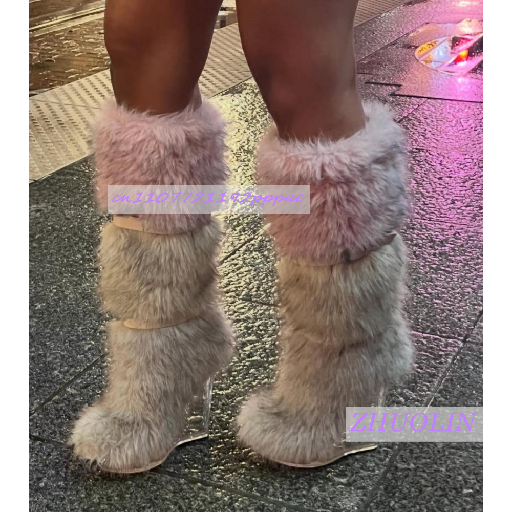 Winter Gradient Furry Transpar - Winter Fashion Women Boots recension och pris