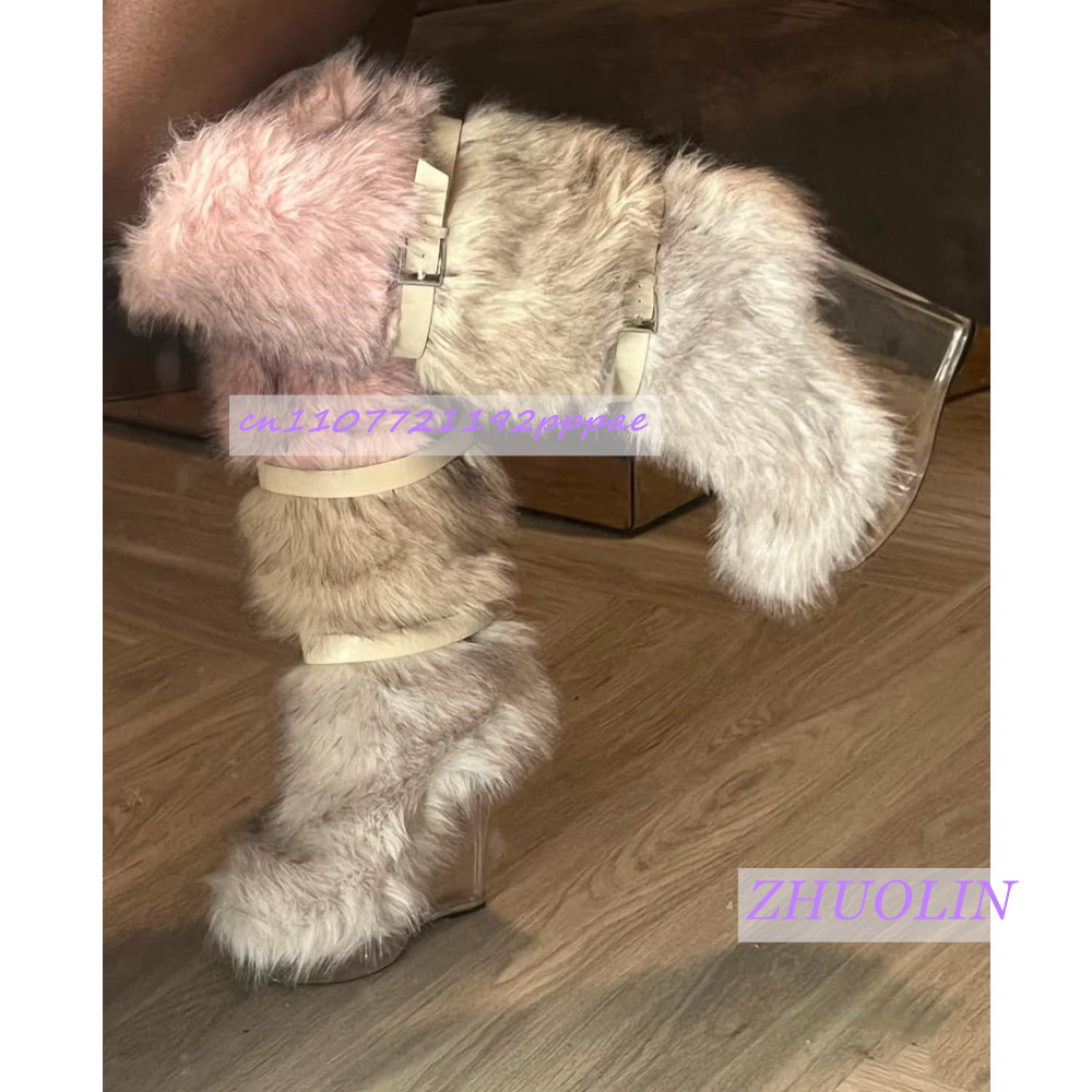 Winter Gradient Furry Transpar - Winter Fashion Women Boots recension och pris
