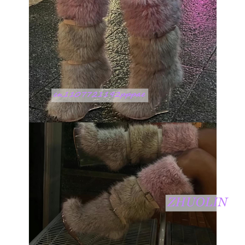 Winter Gradient Furry Transpar - Winter Fashion Women Boots recension och pris
