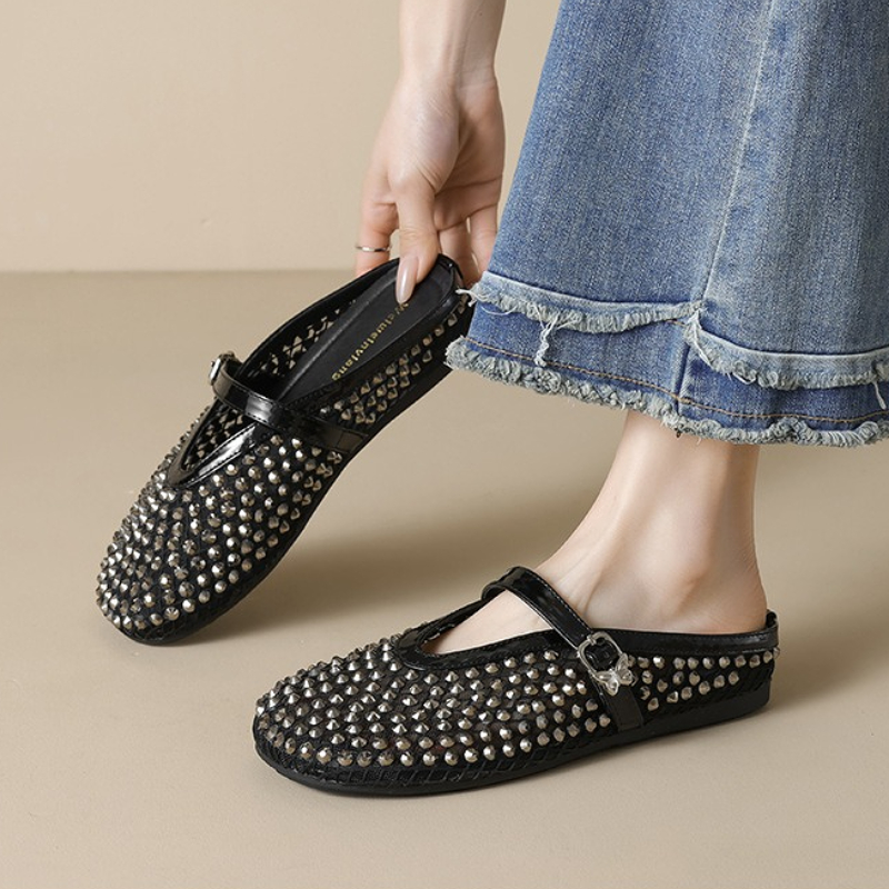Mesh Rhinestone Brand Slippers - Women Fashion Designers recension och pris