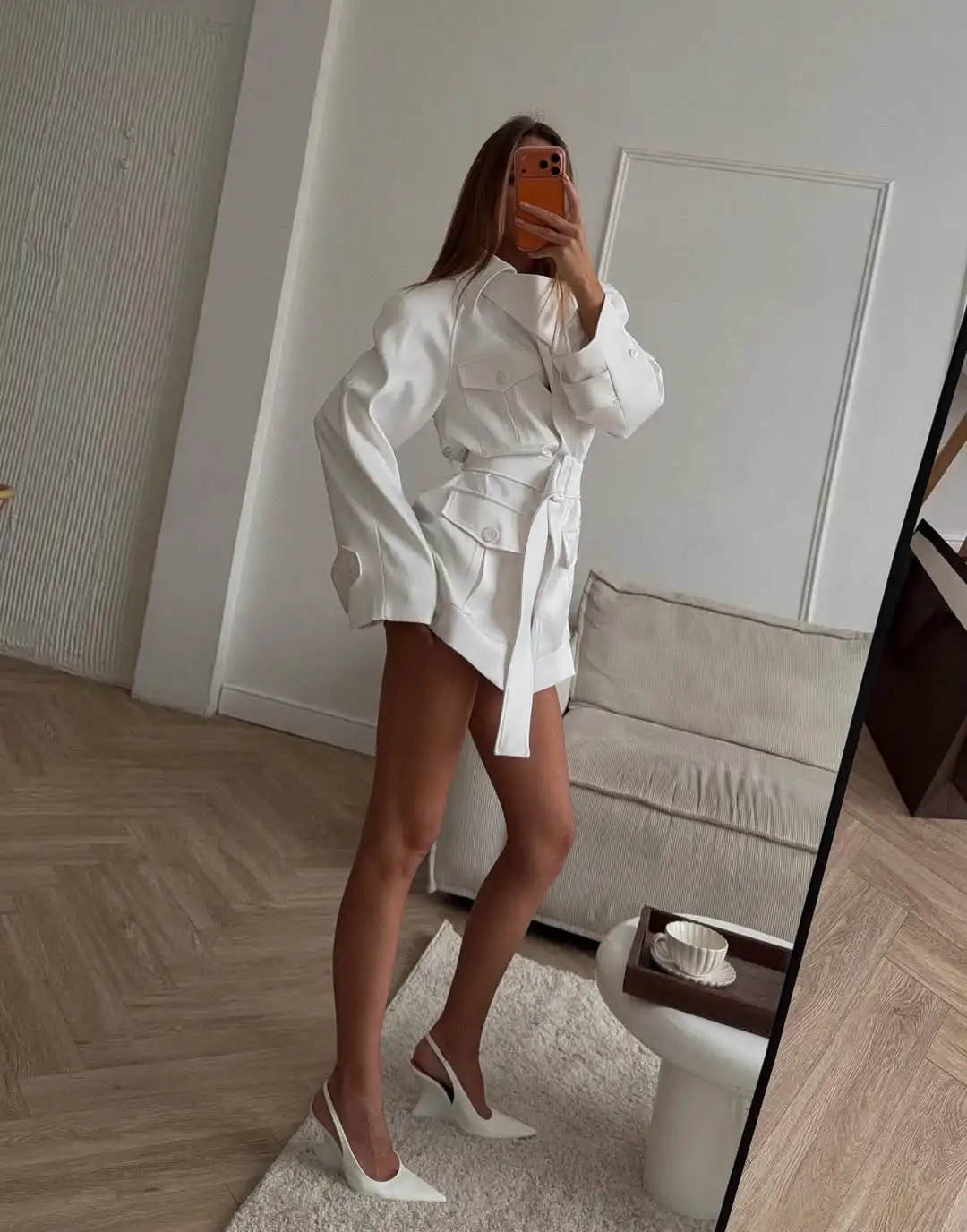 Lady White Cargo Shirt Jacket  - Women'S Fashion Utility Belt recension och pris
