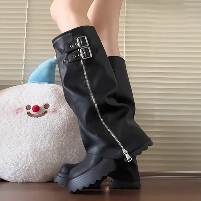 Punk Style Splicing Thick Bott - Winter Fashion Women Boots recension och pris