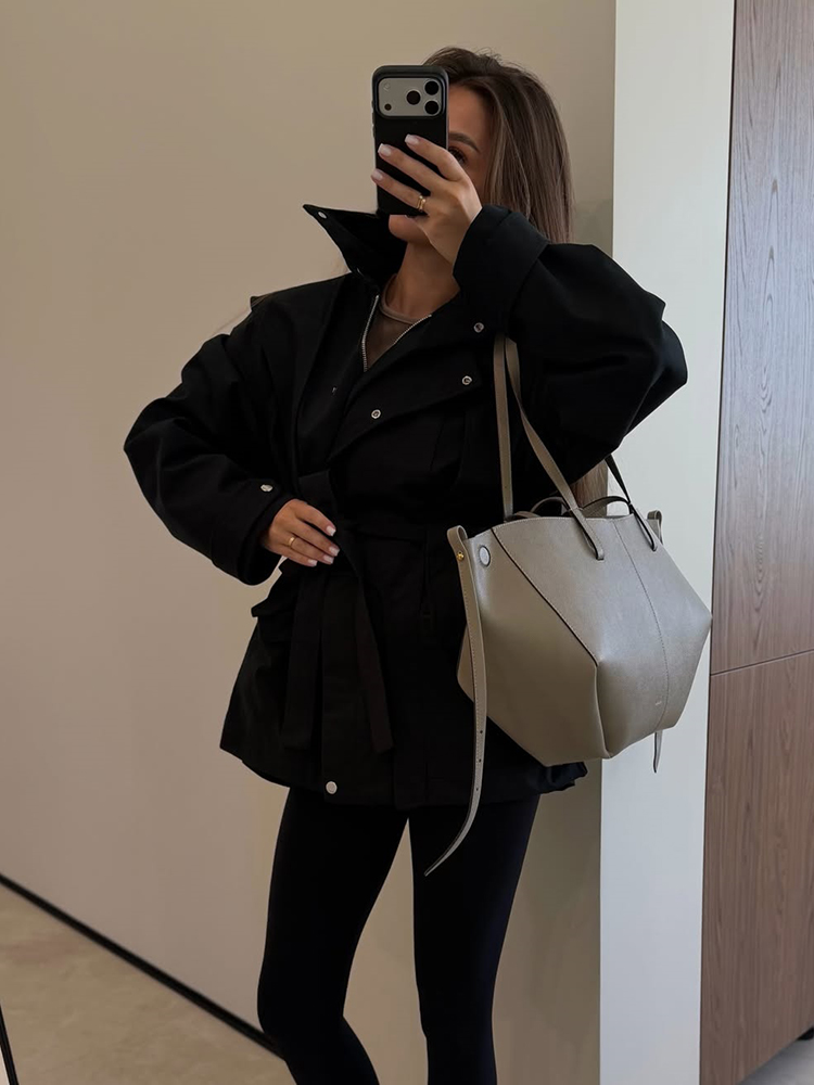 Women Short Trench Coat Belted - Women'S Fashion Utility Belt recension och pris