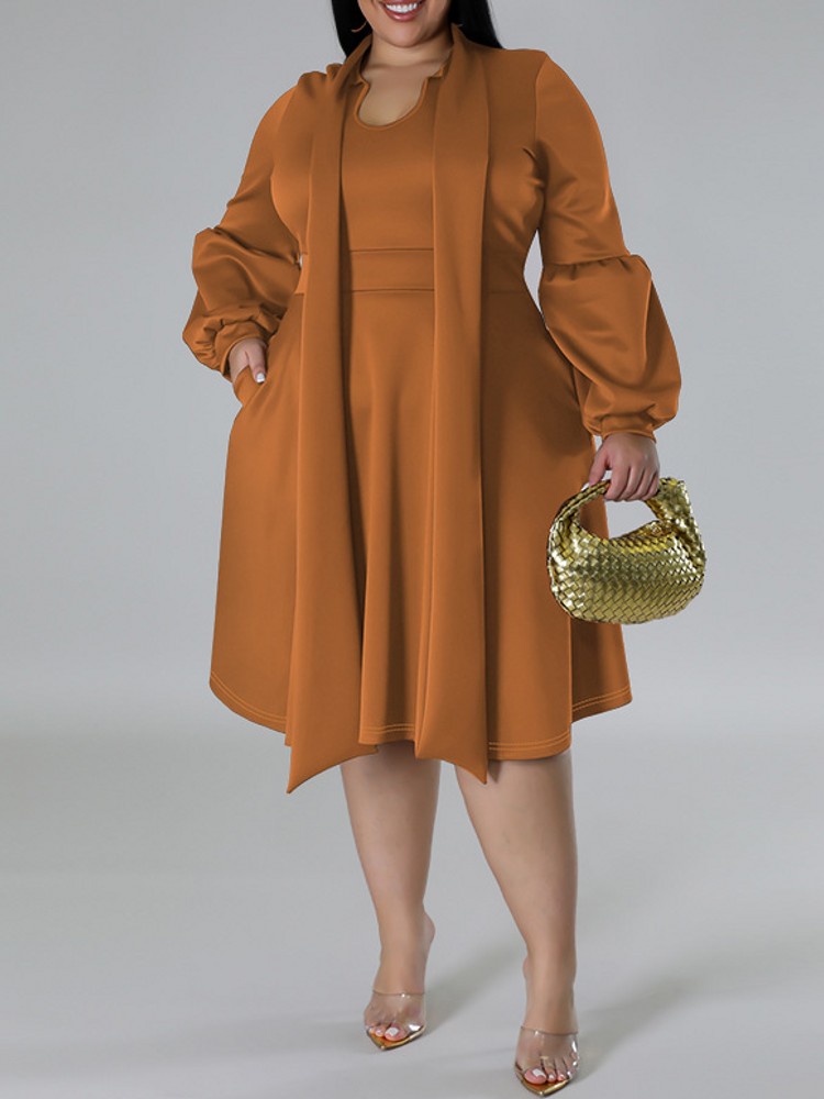 XL-5XL Plus Size Elegant Midi  - Xl Women'S Fashion recension och pris