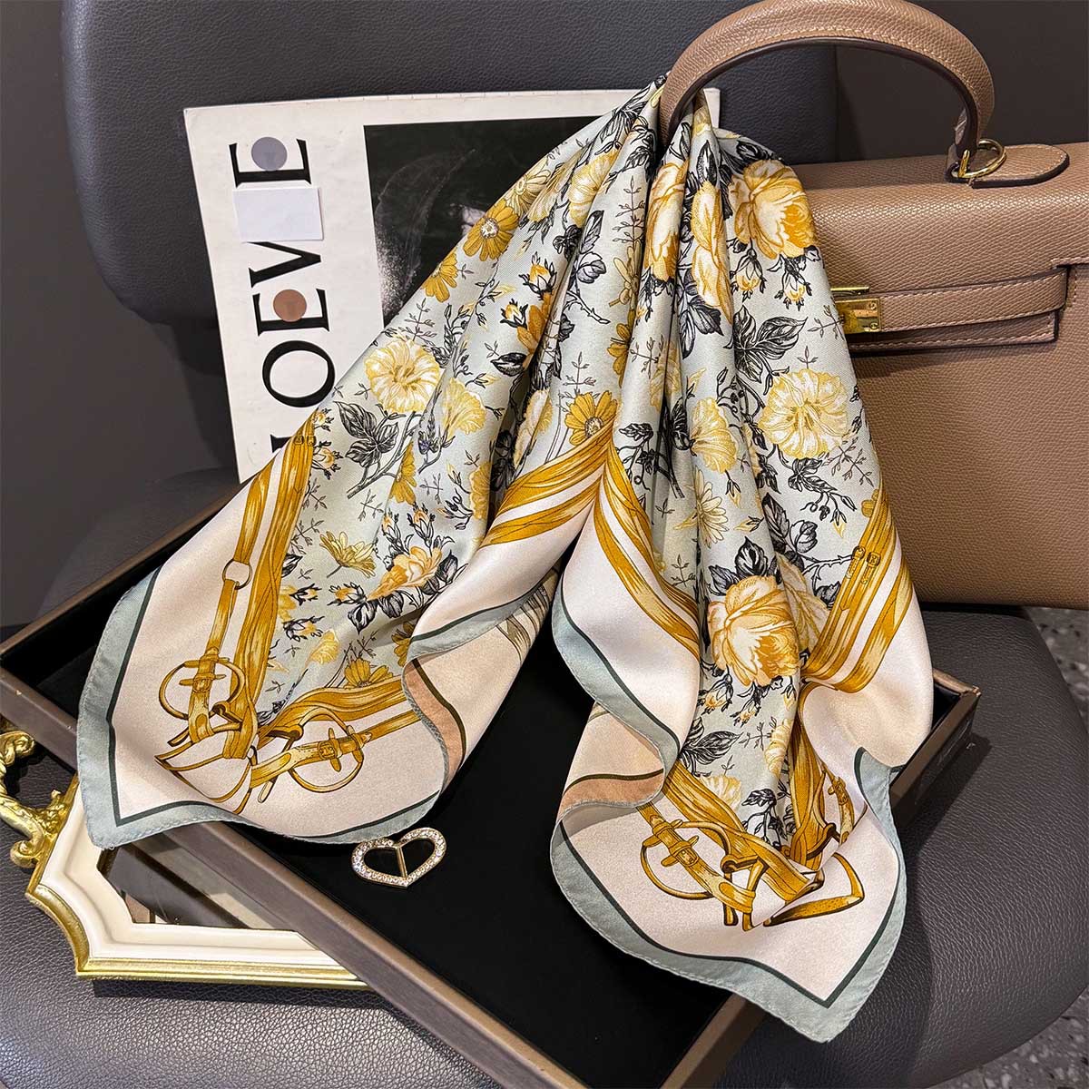 100% Real Silk Square Scarf Su - Women'S Fashion Poncho recension och pris