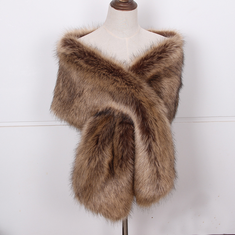 Faux Fox Fur Women Wraps Long  - Women'S Fashion Poncho recension och pris