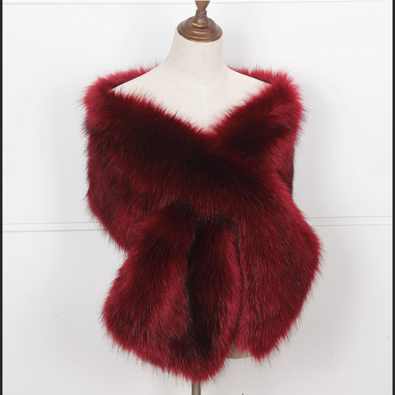 Faux Fox Fur Women Wraps Long  - Women'S Fashion Poncho recension och pris