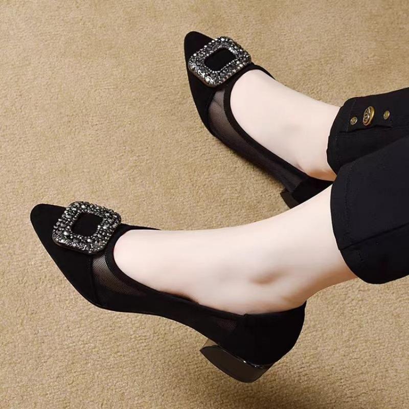 Elegant Pointed Toe Mesh Block - Women Fashion Store recension och pris