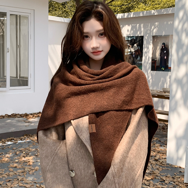 Simple Solid Color Knitted Tri - Women'S Fashion Poncho recension och pris