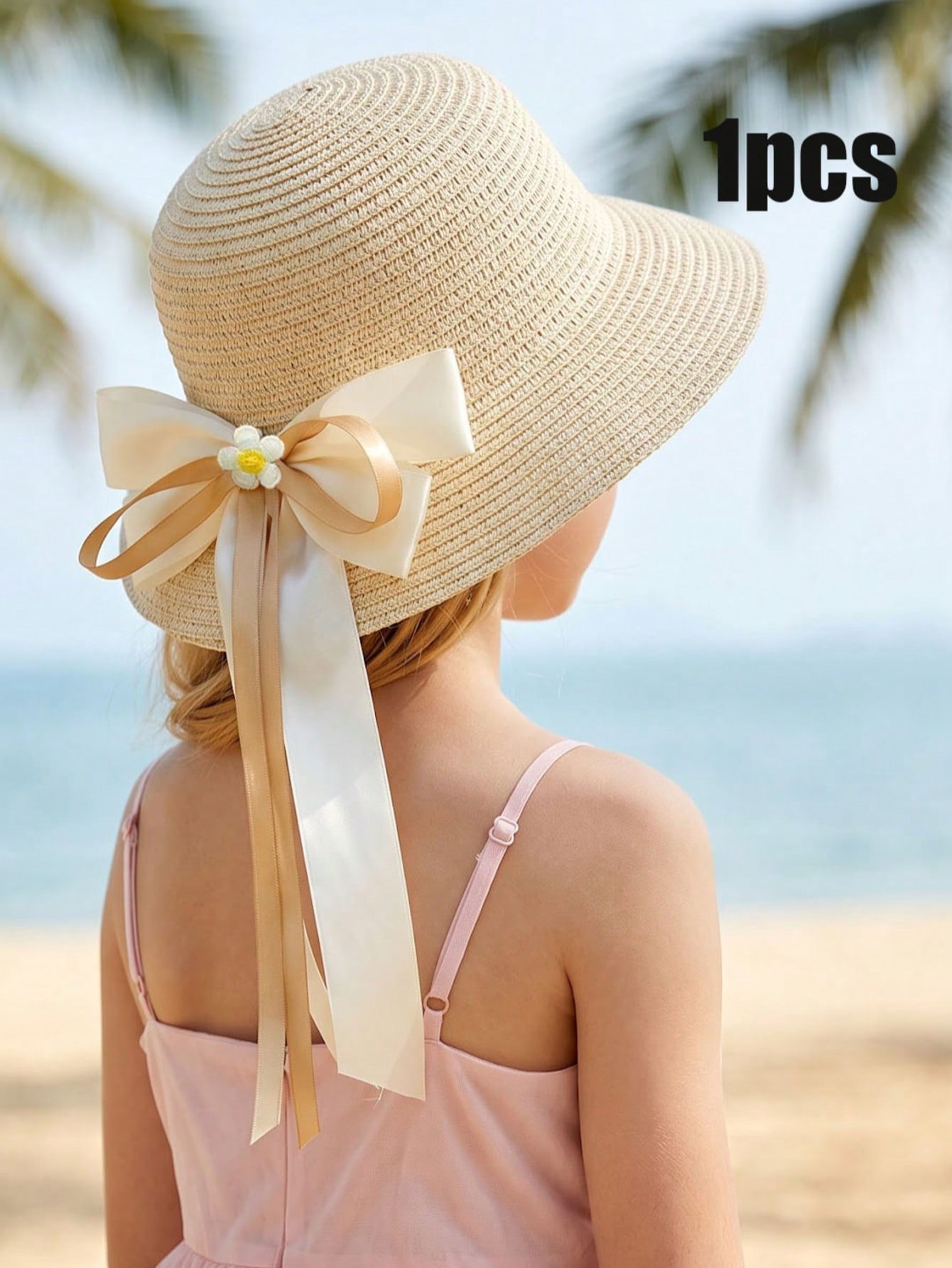1Pc 3-8Y Girls Coffee Bow Stra - Straw Hat Summer recension och pris