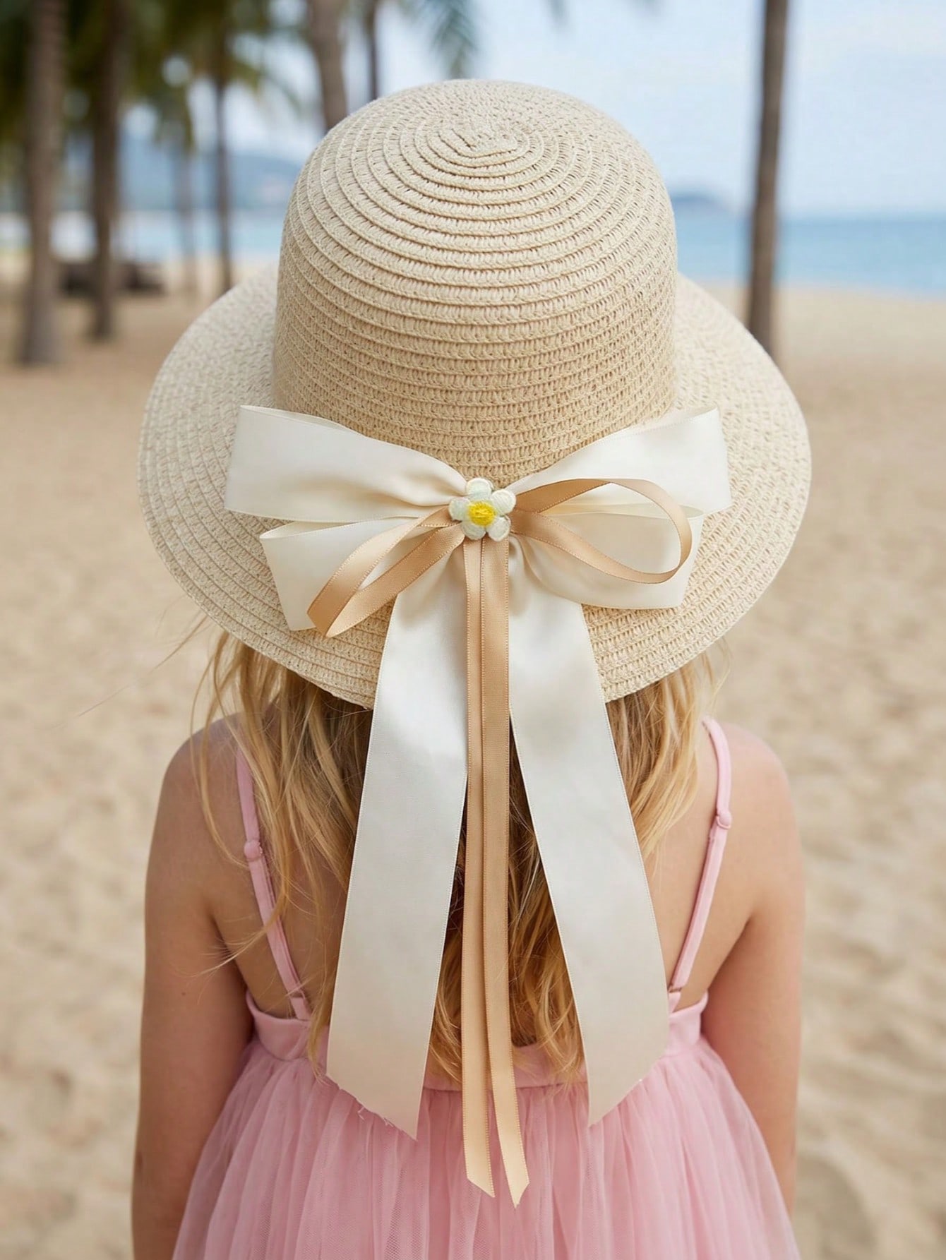 1Pc 3-8Y Girls Coffee Bow Stra - Straw Hat Summer recension och pris